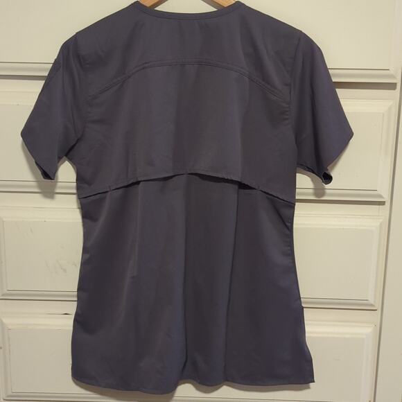 Carhartt Force Liberty Women's Scrubs Top Short Sleeve V-Neck Top Gray Small - Picture 6 of 8